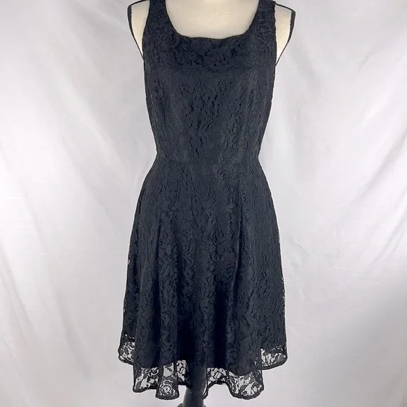 LC Lauren Conrad | Dresses | Lauren Conrad Black Lace Fit Flare Dress 6 |  Poshmark